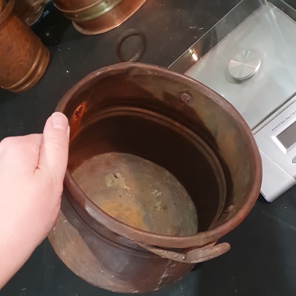Antique Rustic Genuine Solid Copper Pot Hand Hammered Kettle - Picture 6 of 9